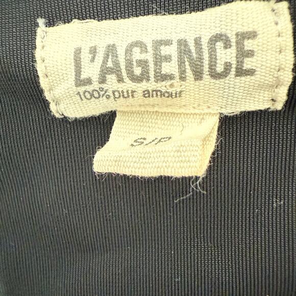 L’Agence Kinley Velvet Square Neck Top Black Small Stretch Long Sleeve - Picture 6 of 8